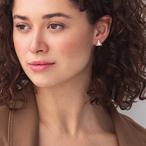 Серьги "Треугольники" (красное золото) с07737 3