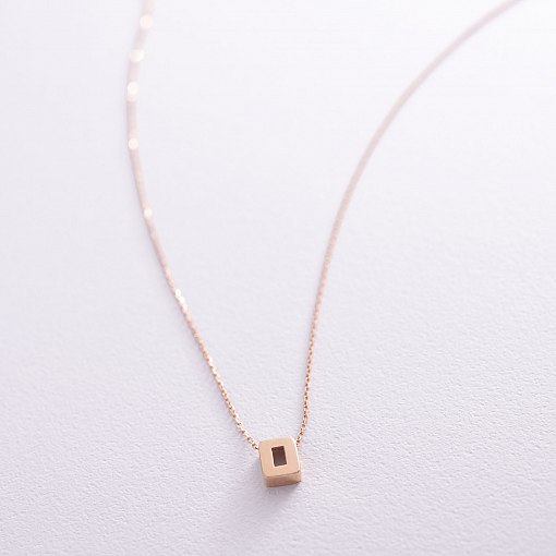 Колье с буквой "О" в красном золоте кол01256О