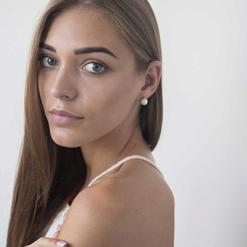 Золотые серьги - пусеты с культ. пресн. жемчугом с00900 5