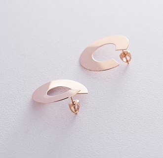 Золоті сережки-пусети Запаморочення (блискучі) с06465 №4