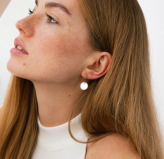 Серьги "Монетки" в красном золоте с06750