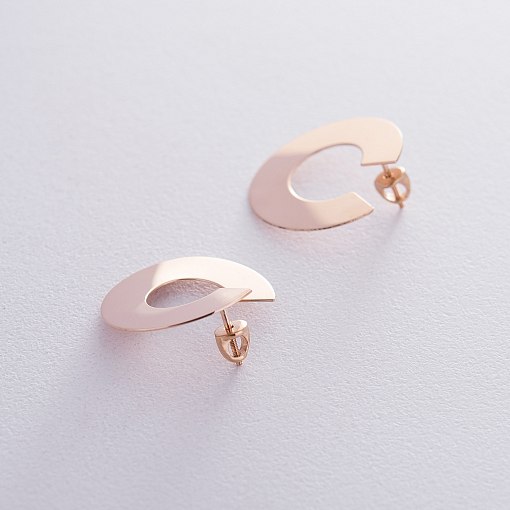 Золотые серьги-пусеты Головокружение (блестящие) с06465 4