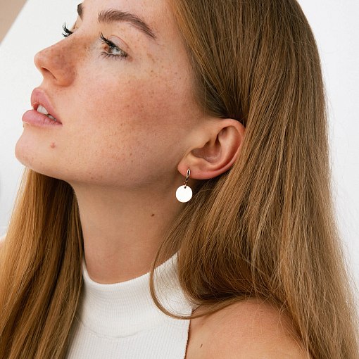 Серьги "Монетки" в красном золоте с06750