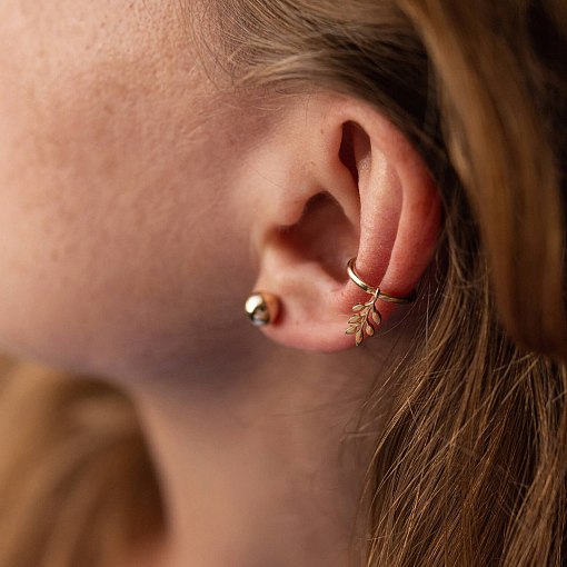 Серьги - пусеты "Шарики" в желтом золоте (6 мм) с06755 8