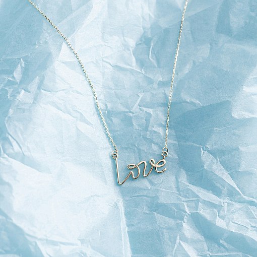 Колье "Love" в желтом золоте кол02267 8