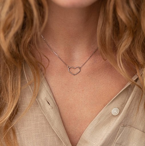 Колье "Сердечко" в белом золоте кол02472 5
