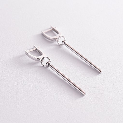 Серьги "Идеал" в белом золоте с07813