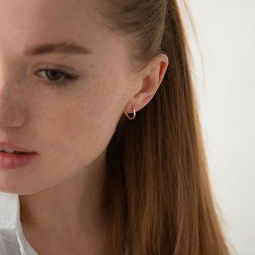 Серьги-кольца Объединение маленькие (1.2 см) с01873 2