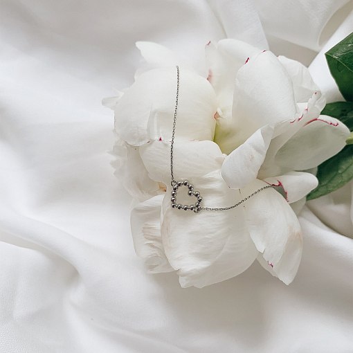 Браслет "Влюбленное сердце" в белом золоте б04469 5