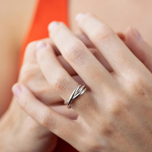 Золотое кольцо "Круговорот" (тройное) к07642 8