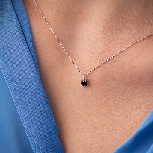 Золоте кольє з чорним діамантом колб0099y 7