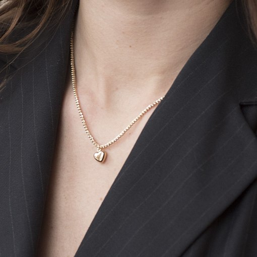 Колье "Сердечко" в желтом золоте кол01151 3