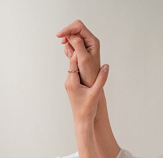 Кольцо "Переплетение" из красного золота к08356 №4