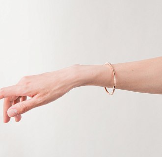 Жесткий золотой браслет "Кубики" б05613 №12