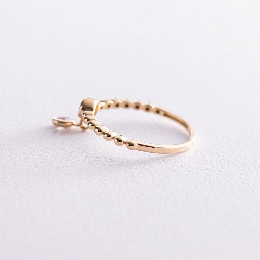 Каблучка в жовтому золоті з фіанітами к07063 5