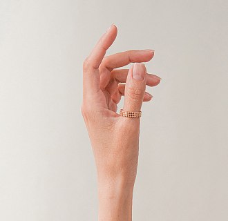 Кольцо "Рейчел" с шариками (красное золото) mini К08295 №3