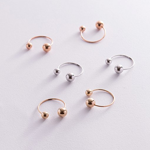 Серьги "Хельга" с шариками (красное золото) с08234 11