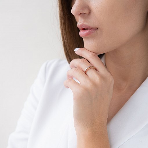 Каблучка з трьох кольорів золота к06703 6