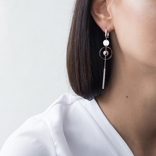 Золотые серьги Геометрия с05541 5