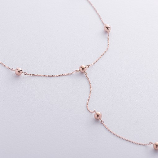 Колье - галстук "Шарики" в красном золоте кол02489 5