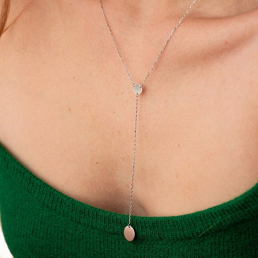 Кольє Монеточка в білому золоті (можливе гравіювання) кол01480 3