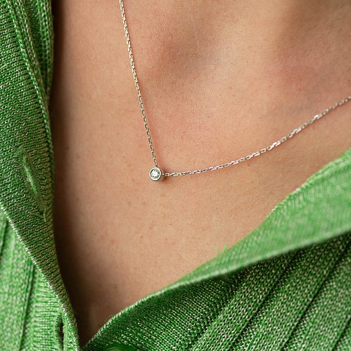 Кольє в білому золоті з діамантом 732861121 4