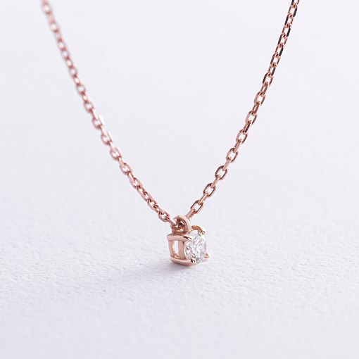 Золоте кольє з одним каменем (діамант) колб0114di