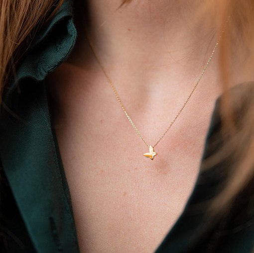 Колье "Бабочка" в желтом золоте кол02149 6