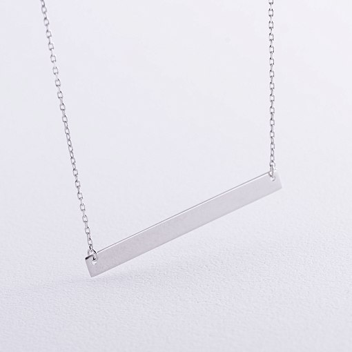 Колье с пластиной для гравировки (белое золото) кол02478