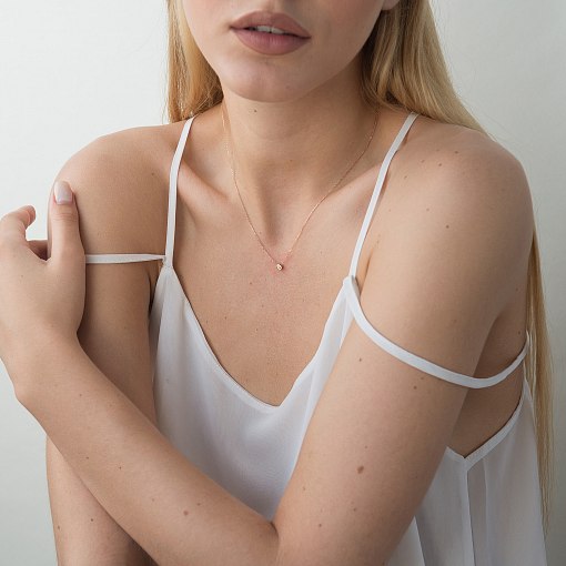 Колье Минимал в красном золоте кол00718 2