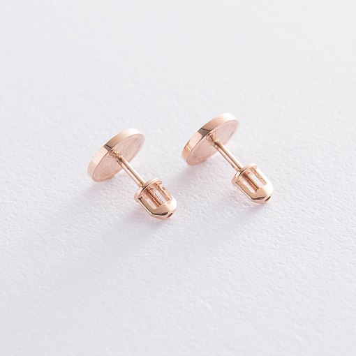 Серьги-пусеты "Колибри" в красном золоте с06703 4