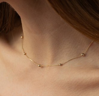 Колье "Шарики" в желтом золоте кол02457 №4
