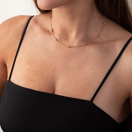 Колье "Шарики" в желтом золоте кол02023 2