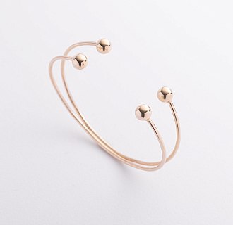 Жесткий браслет "Шарики" (желтое золото) б05593