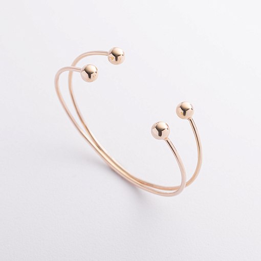 Жесткий браслет "Шарики" (желтое золото) б05593