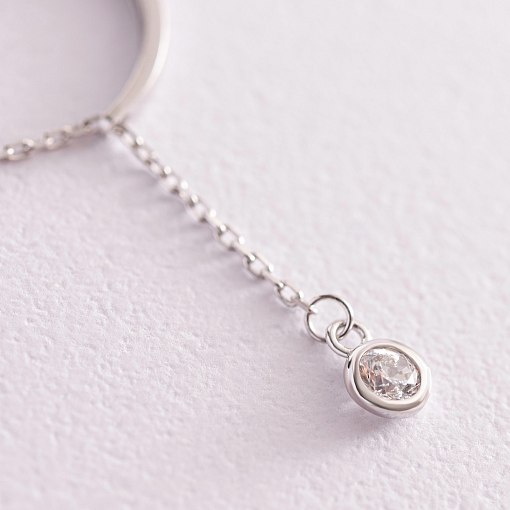 Золотое кольцо с подвеской (фианит) к06995 3