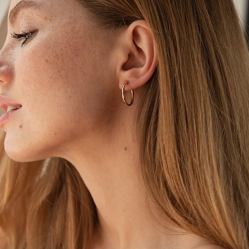 Серьги - кольца в желтом золоте с08488 6