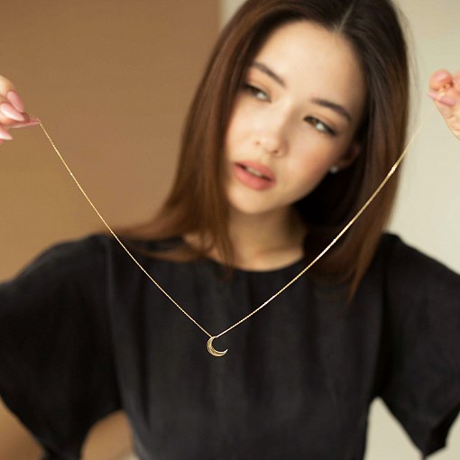 Колье "Луна" в желтом золоте кол01535 2