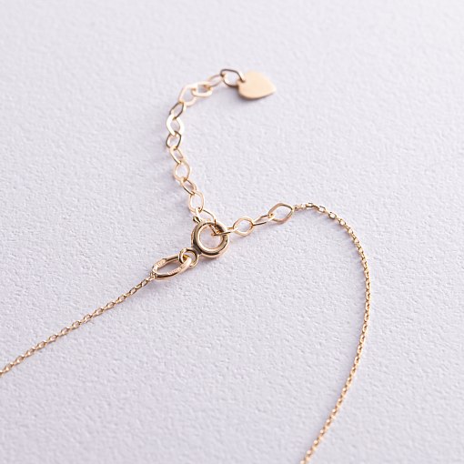 Кольє з одним фіанітом (жовте золото) кол02282 7