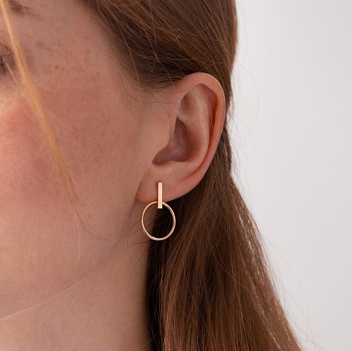 Золотые серьги - пусеты "Уверенность" с07914