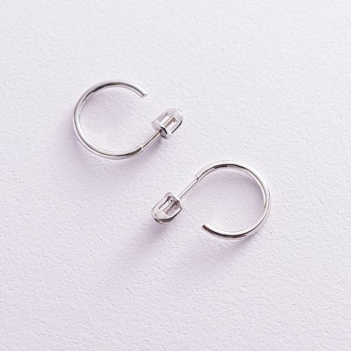 Серьги-пусеты "Келли" в белом золоте с06983