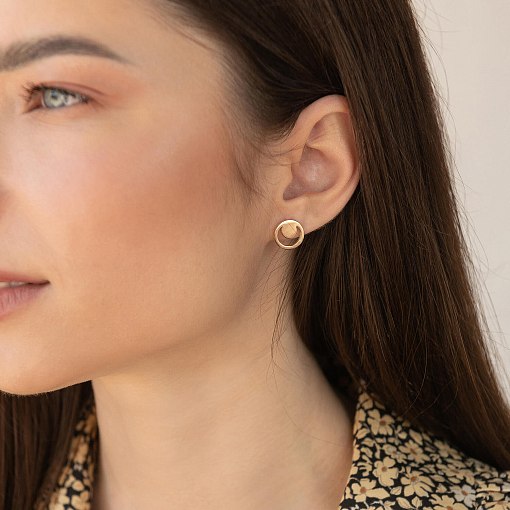 Серьги - пусеты "Искренность" в красном золоте с06974 3