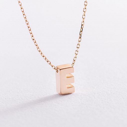 Колье с буквой "Е" в желтом золоте кол01164Е 6