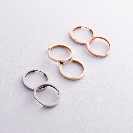 Серьги - кольца в желтом золоте с08330 3