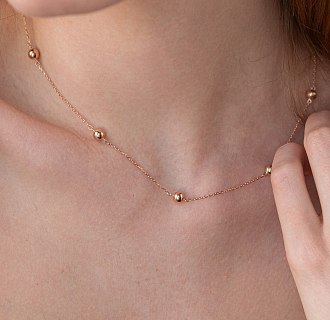 Колье 2 в 1 "Шарики" в красном золоте кол01954 №4