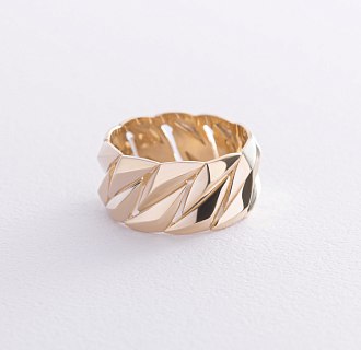 Широкое кольцо "Odette" в желтом золоте к07956