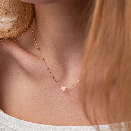 Колье "Сердечко" в красном золоте кол02089 5