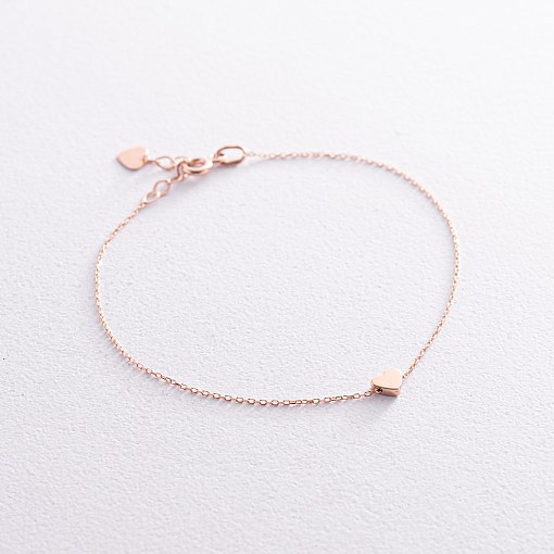 Браслет "Сердечко" в красном золоте б05184