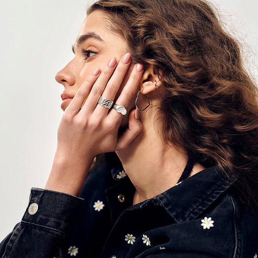 Золотые серьги - пусеты "Сердечки" с07981 8