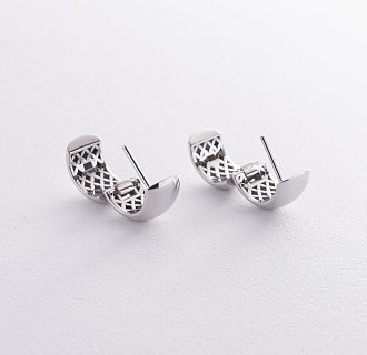 Сережки - кільця в білому золоті с07050 №3